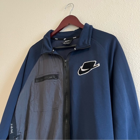 Nike Men's Blue Gray Collared Long Sleeve Zipper Track Jacket Size Large - Picture 5 of 16